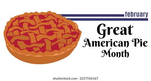 Great American Pie Month, idea for a horizontal design for an event or menu design vector illustration