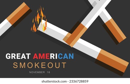 Great American Smokeout. background, banner, card, poster, template. Vector illustration.