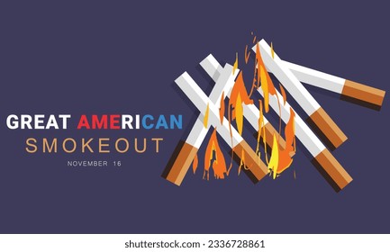 Great American Smokeout. background, banner, card, poster, template. Vector illustration.