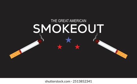 The Great American Smokeout is observed every year on November. Holydays Awareness concept. background, placard, banner template Vector illustration design.