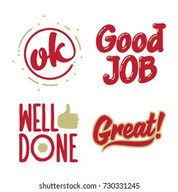 great appreciation labels lettering vector set