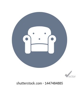 A great armchair vector icon, an armchair vector illustration for business and home . A sofa icon .