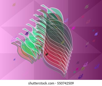 great arrangement beside leaf vector background, faction around digital board