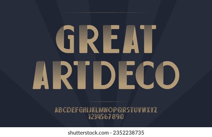 Großartiges Artdeco, sehr elegante und luxuriöse Schriftart. für Veranstaltungen, Werbeaktionen, Logos, Banner, Monogramme und Plakate