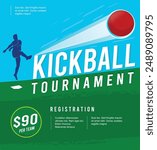 Great attractive editable and memorable kickball poster for competition and tournament event