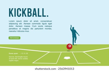 Great attractive editable and memorable kickball poster for competition and tournament event