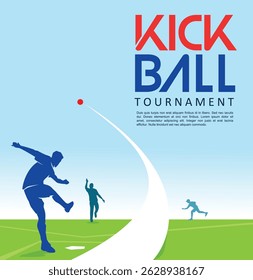 Great attractive editable and memorable kickball poster for competition and tournament event