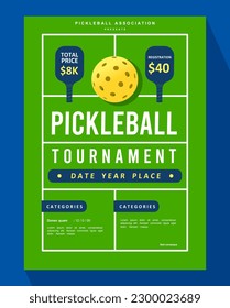 Great attractive simple and memorable Pickleball poster for competition and tournament event	