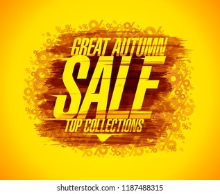 Great autumn sale vector poster concept, top collections