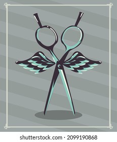 great babershop poster with scissors