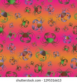 Great background crab multicolor pattern seamless.