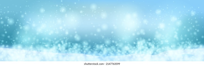 Great background landscape with snowfall for winter background