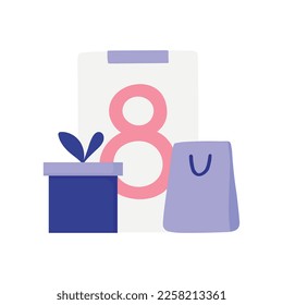 Great banner design for discount with shopping bag and gift design elements.