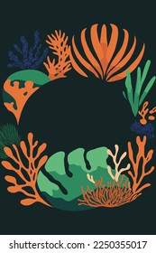 great barrier coral reef vector flat color illustration poster