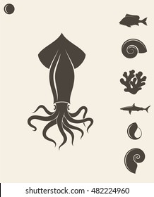 Great Barrier Reef. Icon set