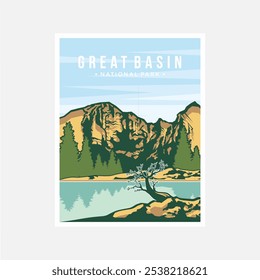 Great Basin National Park poster vector illustration design