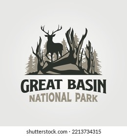 great basin vintage logo vector illustration design, adventure wildlife logo design