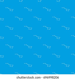 The Great Bear constellation pattern repeat seamless in blue color for any design. Vector geometric illustration
