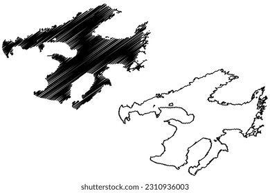 Great Bear Lake (Canada, North America) map vector illustration, scribble sketch map