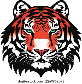 Great Bengal Tiger Head Vector │ Bengal Tiger