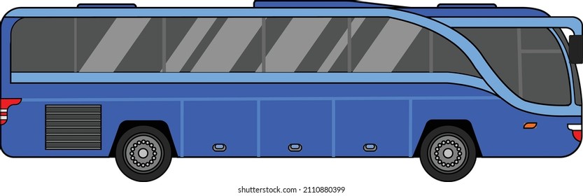 great big blue bus vector