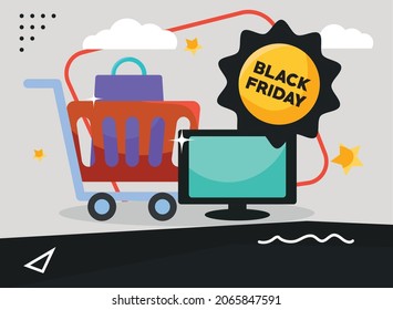 great black friday design with items