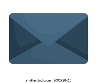 great blue envelope over white