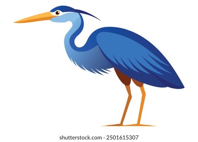Great Blue Heron Clipart Illustration Vector Icon