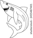 Great Blue Shark Isolated Coloring Page for Kids