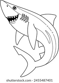 Great Blue Shark Isolated Coloring Page for Kids