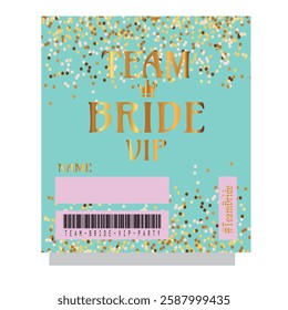 Great bridal shower card invitation template with gold luxury shine