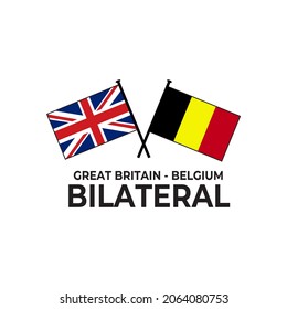 Gran Bretaña Bélgica relación bilateral país bandera del país icono de diseño vector