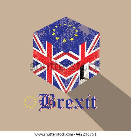 Great Britain Brexit cubic flag