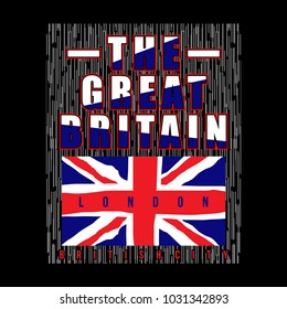 the great britain cool awesome typography tee design vector illustration,element vintage artistic apparel product