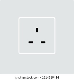 Great Britain Electrical Socket Icon. Flat Color Design. Vector Illustration.
