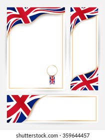 Great Britain flag banners set.  Design templates for flayers, posters, certificates and documents