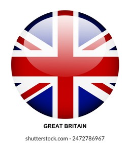 GREAT BRITAIN flag button on white background