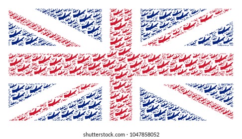 Great Britain Flag concept created of firewood design elements. Vector firewood elements are organized into mosaic Great Britain flag collage.