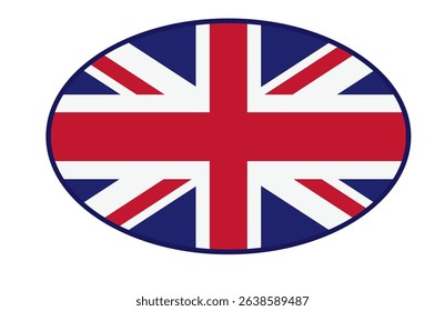 Great Britain flag ellipse  shaped. vector	