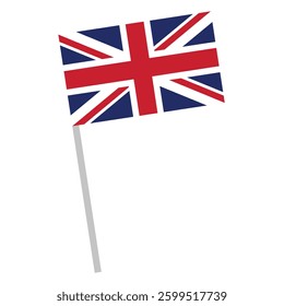 Great Britain flag in flat style. Hand drawn vector art.