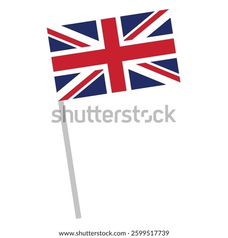 Great Britain flag in flat style. Hand drawn vector art.