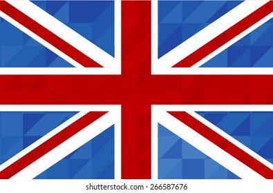 Great Britain flag geometric concept design. Vector background