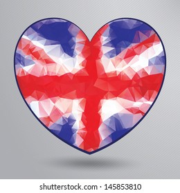 Great Britain Flag In Heart Shape