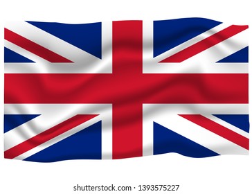 Great Britain Flag Icon. National Flag Banner. Cartoon Vector illustration.
