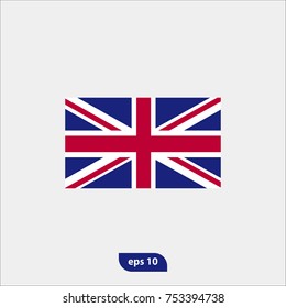 Great Britain flag icon, national symbol, flat vector and trendy illustration sign