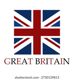Flagge von Großbritannien mit Vektorgrafik auf weißem Hintergrund