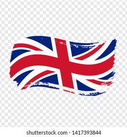 Great Britain Flag isolated. Flag of Great Britain, brush stroke background. Flag Great Britain on transparent background. Flag United Kingdom for your web site design, logo, app, UI.   EPS10.