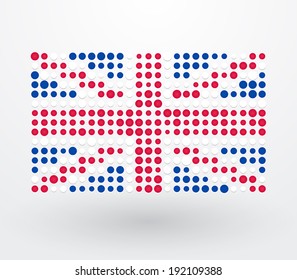 Great Britain flag made of dots