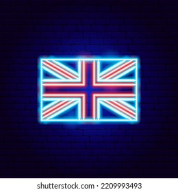 Great Britain Flag Neon Sign. Vector Illustration of Country National Promotion.