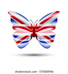 great britain flag on butterfly